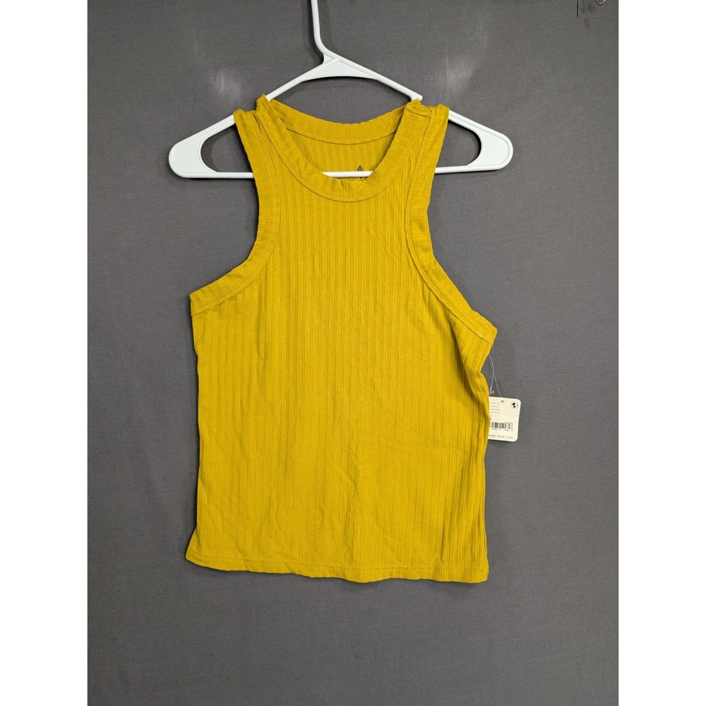 Free People Movement Sunburst Ribbed Tank Top Yellow S OB1132522